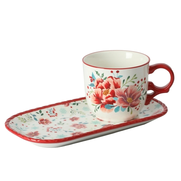 🎅 New Pioneer Woman 2-Piece Merry Meadows Cookie Tray & Mug Set - Picture 1 of 11